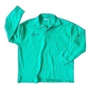 Pangaia Green Long Sleeve Collar Shirt
